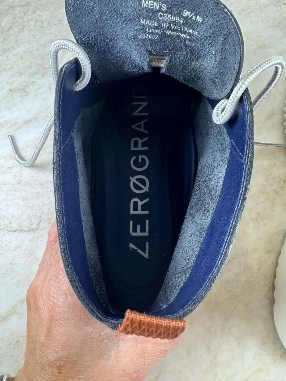 Cole Haan 2.Zerogrand Chukka Boots Navy Leather Sneaker Boots Men’s New Laces